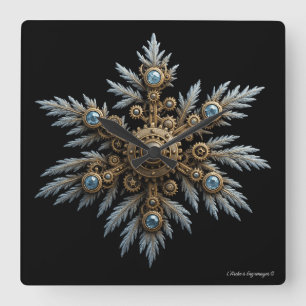Sidera Flocon - Artefact steampunk Vierkante Klok