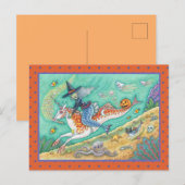 SIDESADDLE WITCH MERMAID, UNICORN MERHORSE FANTASY FEESTDAGENKAART (Voorkant / Achterkant)