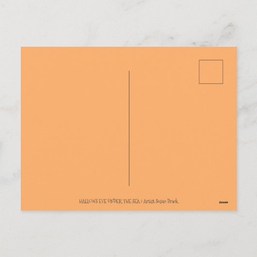 SIDESADDLE WITCH MERMAID, UNICORN MERHORSE FANTASY FEESTDAGENKAART (Achterkant)