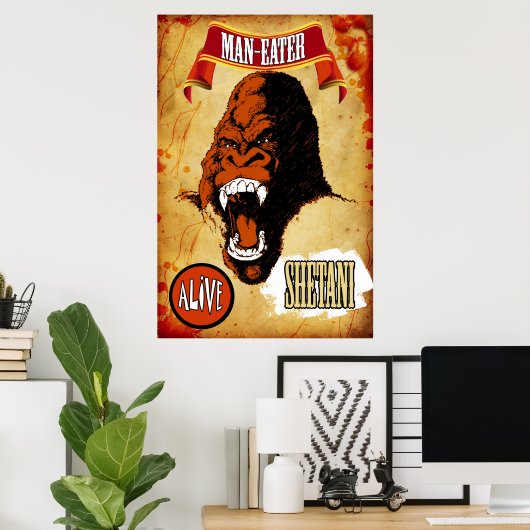 Sideshow Art - Shetani the Man - Eating Gorilla Poster (Thuiskantoor)