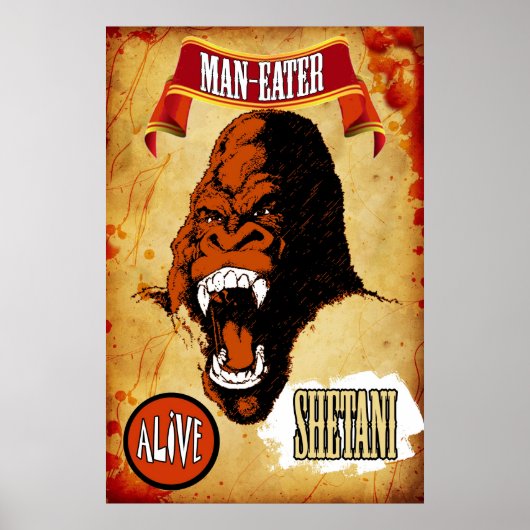 Sideshow Art - Shetani the Man - Eating Gorilla Poster (Voorkant)