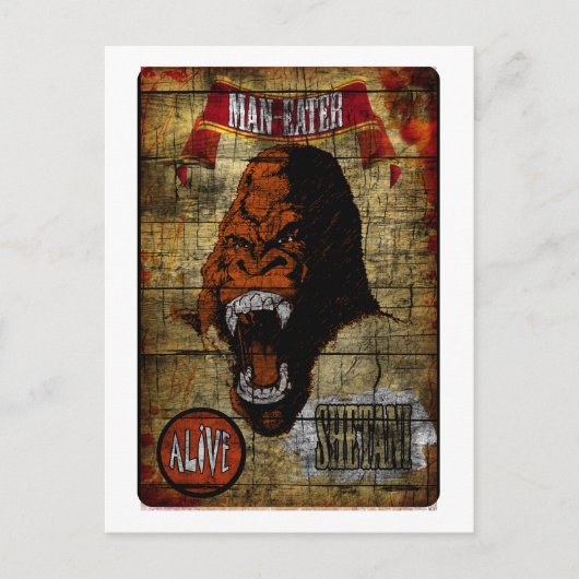Sideshow Banner met Man Eating Gorilla Briefkaart (Voorkant)