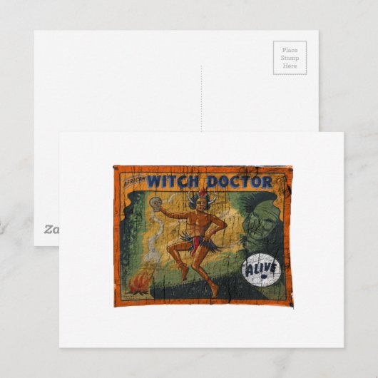 Sideshow Banner Witch Doctor Briefkaart (Voorkant / Achterkant)