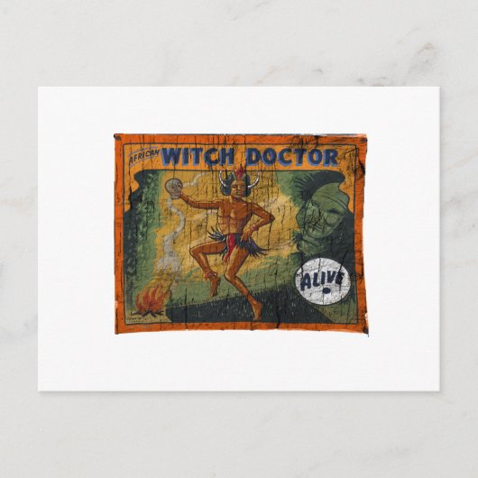 Sideshow Banner Witch Doctor Briefkaart (Voorkant)