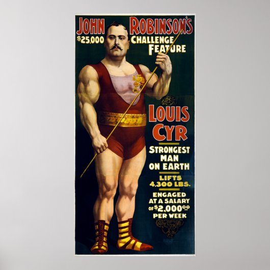  Sideshow Sterker Man op Aarde Louis Cyr Poster (Voorkant)
