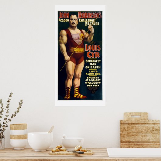  Sideshow Sterker Man op Aarde Louis Cyr Poster (Keuken)