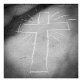 Sidewalk Art Chalk Cross Perfect Poster (Voorkant)