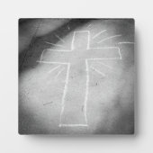 Sidewalk Art Chalk Cross Poster Fotoplaat (Voorkant)