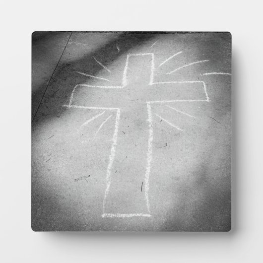Sidewalk Art Chalk Cross Poster Fotoplaat (Voorkant)