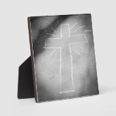 Sidewalk Art Chalk Cross Poster Fotoplaat (Voorkant)