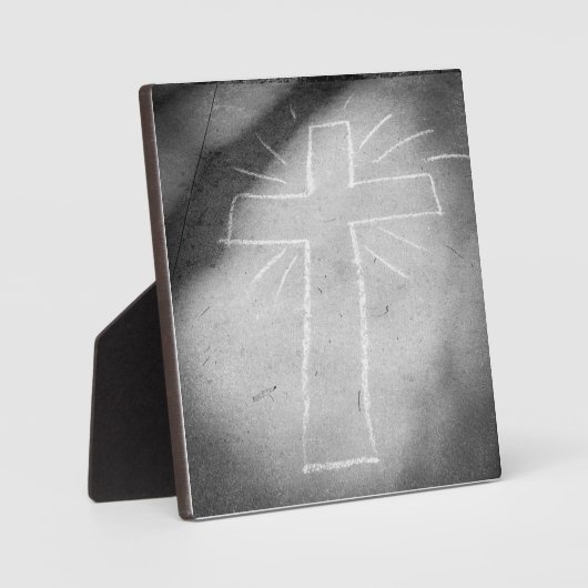 Sidewalk Art Chalk Cross Poster Fotoplaat (Voorkant)