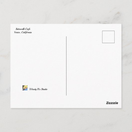 Sidewalk Cafe Briefkaart (Achterkant)