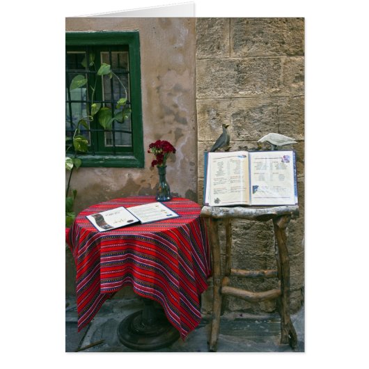 Sidewalk cafe, Chania, Kreta, Griekenland (Voorkant)