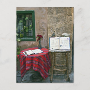 Sidewalk cafe, Chania, Kreta, Griekenland Briefkaart