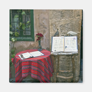 Sidewalk cafe, Chania, Kreta, Griekenland Magneet