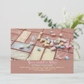 Sidewalk Chalk Uitnodiging (Staand voorkant)