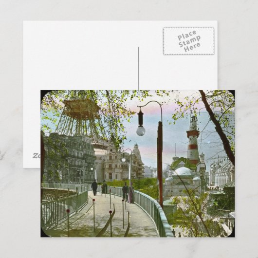 Sidewalk in Paris Briefkaart (Voorkant / Achterkant)