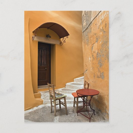Sidewalk table setting, Chania, Kreta, Griekenland Briefkaart (Voorkant)