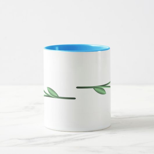 Sideways Blue Flowers Mok (Midden)