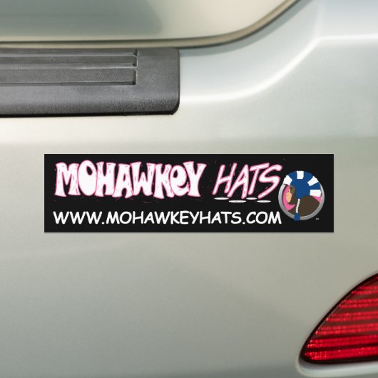 Sideways Mohawkey Monkey bumper sticker (Op auto)