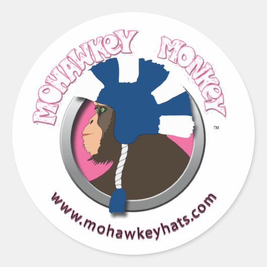Sideways Mohawkey Monkey sticker (Voorkant)