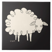 Sideways Sheep Ceramic Tegel Tegeltje (Voorkant)