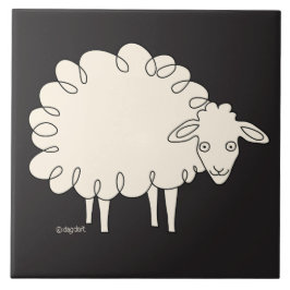 Sideways Sheep Ceramic Tegel Tegeltje