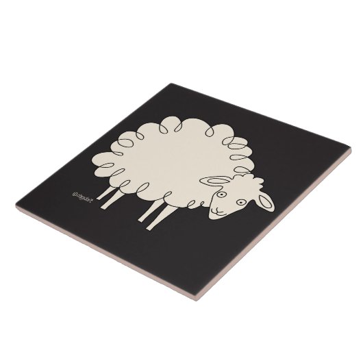 Sideways Sheep Ceramic Tegel Tegeltje (Zijkant)