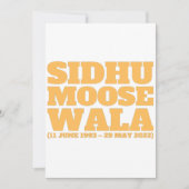 Sidhu Moose Wala 1993-2022 Kaart (Voorkant)
