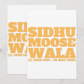 Sidhu Moose Wala 1993-2022  Kaart (Voorkant / Achterkant)