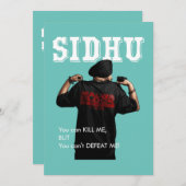 Sidhu Moosewala Desi Merch Punjabi Pullover Kaart (Voorkant / Achterkant)