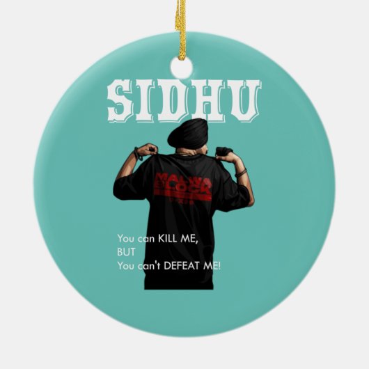 Sidhu Moosewala Desi Merch Punjabi Pullover Keramisch Ornament (Achterkant)
