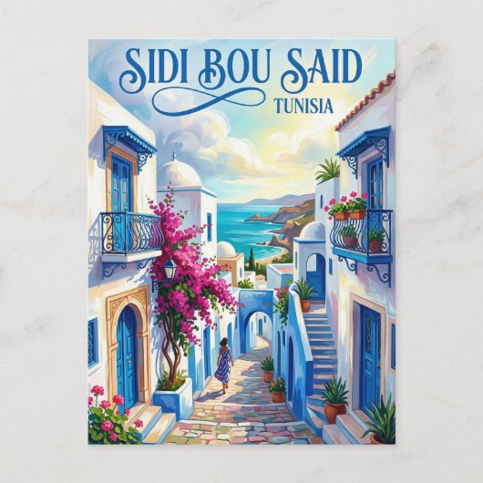Sidi Bou Said Tunesië Briefkaart (Voorkant)