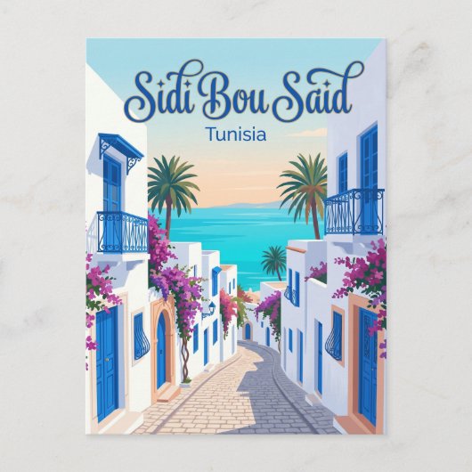 Sidi Bou Said Tunesië Briefkaart (Voorkant)