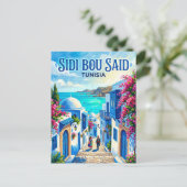 Sidi Bou Said Tunesië Briefkaart (Staand voorkant)