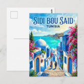Sidi Bou Said Tunesië Briefkaart (Voorkant / Achterkant)
