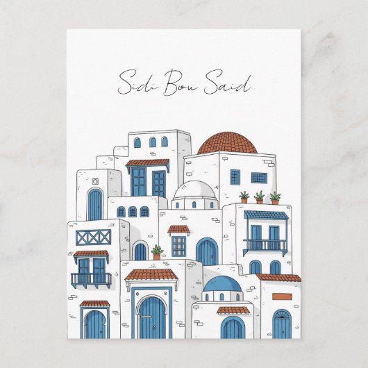 Sidi Bou Said Tunesië Reizen Briefkaart (Voorkant)