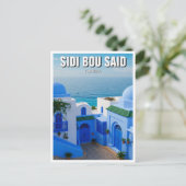 Sidi Bou Said Tunesië Reizen Briefkaart (Staand voorkant)