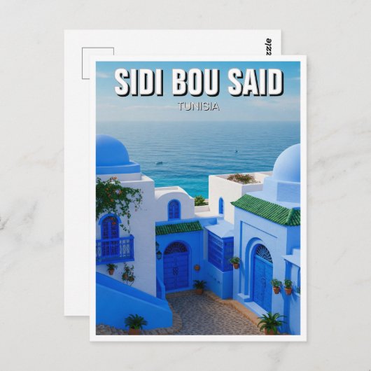 Sidi Bou Said Tunesië Reizen Briefkaart (Voorkant / Achterkant)