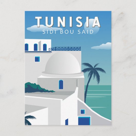 Sidi Bou zei dat de Tunesische Reiskunst  was Briefkaart (Voorkant)