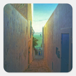 Sidi Bou zei Laneway Vierkante Sticker