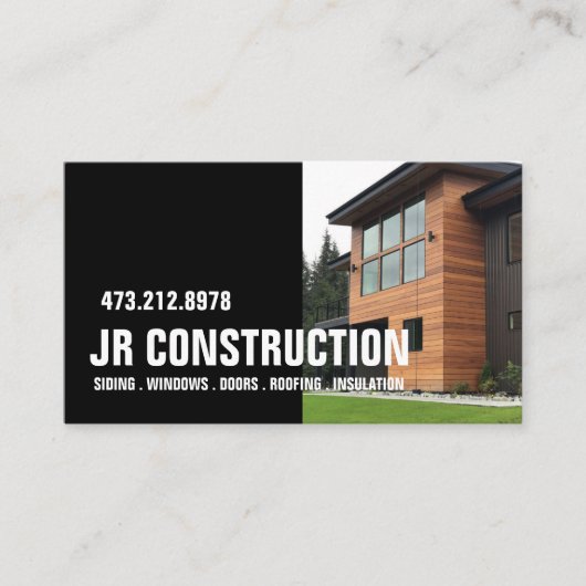 SIDING WINDOWS DOORS ROOFEND INSULATION BUSINE VISITEKAARTJE (Voorkant)