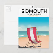 Sidmouth, Devon, vintage reisposter Briefkaart (Voorkant / Achterkant)