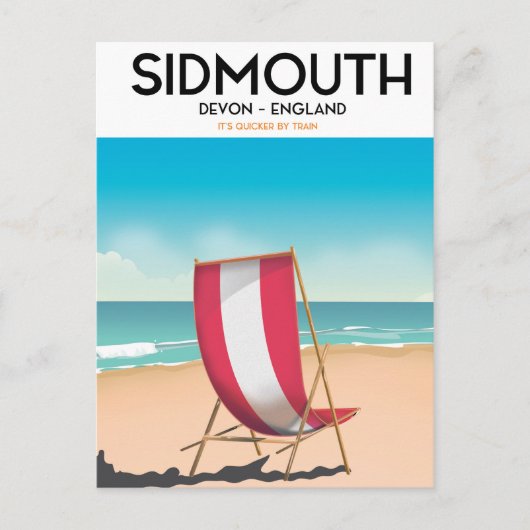 Sidmouth, Devon, vintage reisposter Briefkaart (Voorkant)