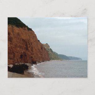 Sidmouth oceaankliffen en kustfoto briefkaart