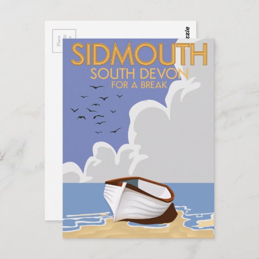 Sidmouth South Devon vintage poster. Briefkaart (Voorkant / Achterkant)