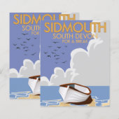 Sidmouth South Devon vintage reisposter. (Voorkant / Achterkant)