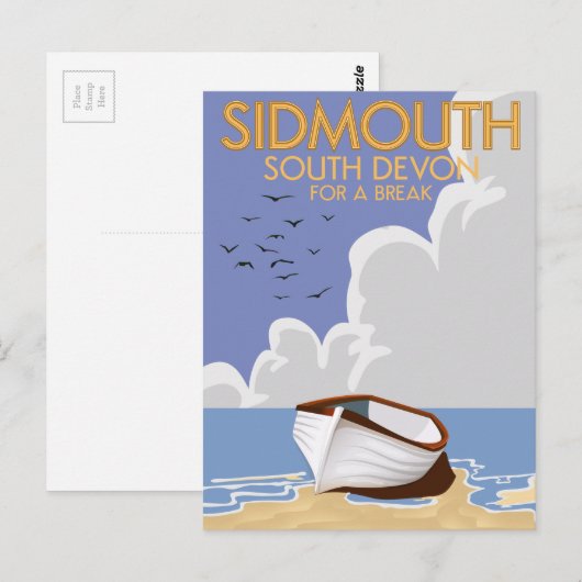 Sidmouth South Devon vintage reisposter. Briefkaart (Voorkant / Achterkant)