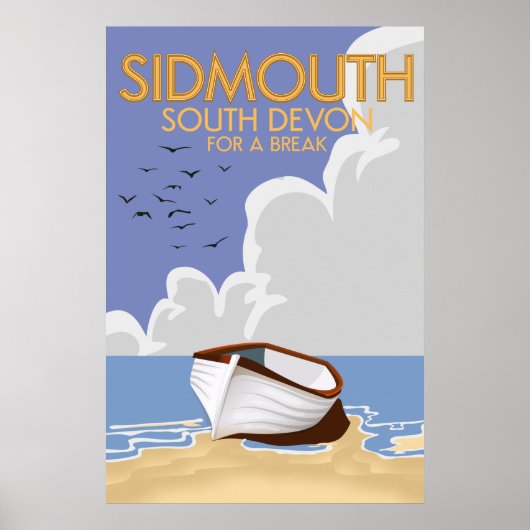 Sidmouth South Devon vintage reisposter. Poster (Voorkant)