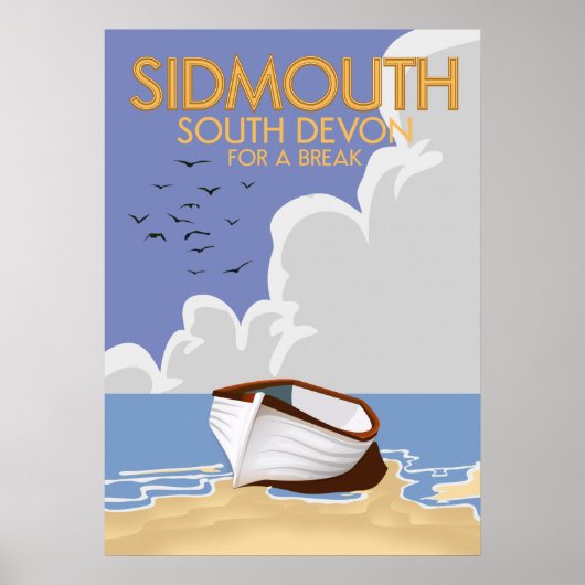 Sidmouth South Devon vintage reisposter. Poster (Voorkant)